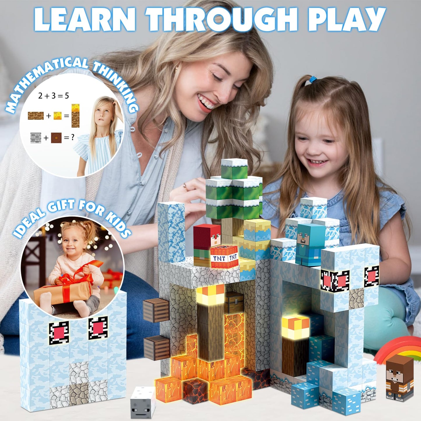 AIDYVOI 200PCS Magnetic Building Blocks – STEM & Montessori Toy for Kids