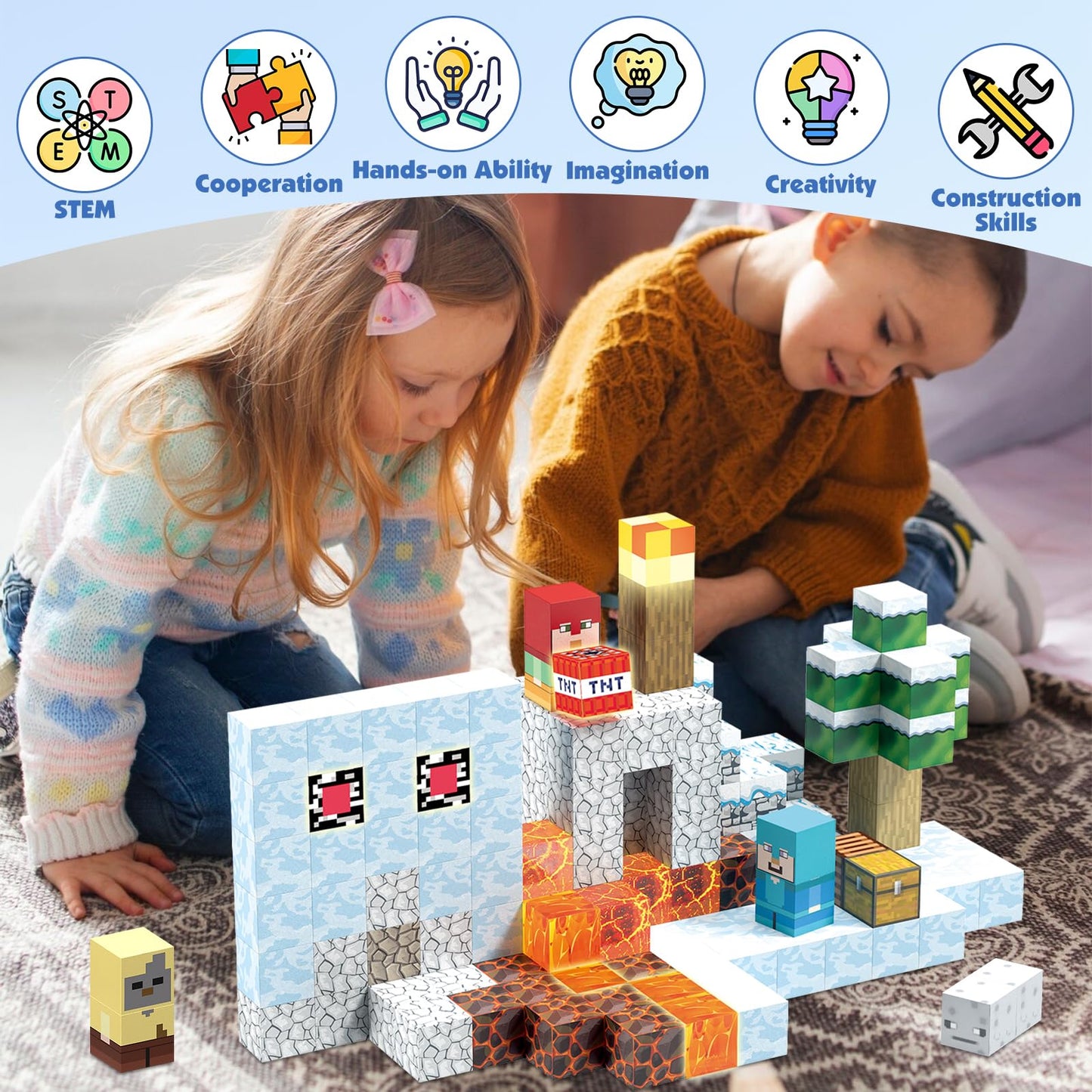 AIDYVOI 200PCS Magnetic Building Blocks – STEM & Montessori Toy for Kids