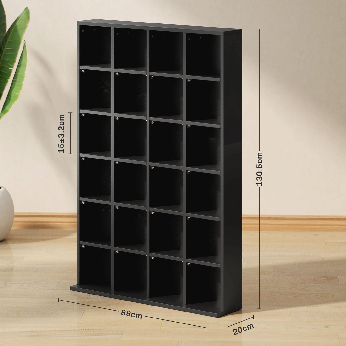 HOMCOM DVD CD Media Storage Rack, Video Display Unit, 89 x 130.5 cm, Black