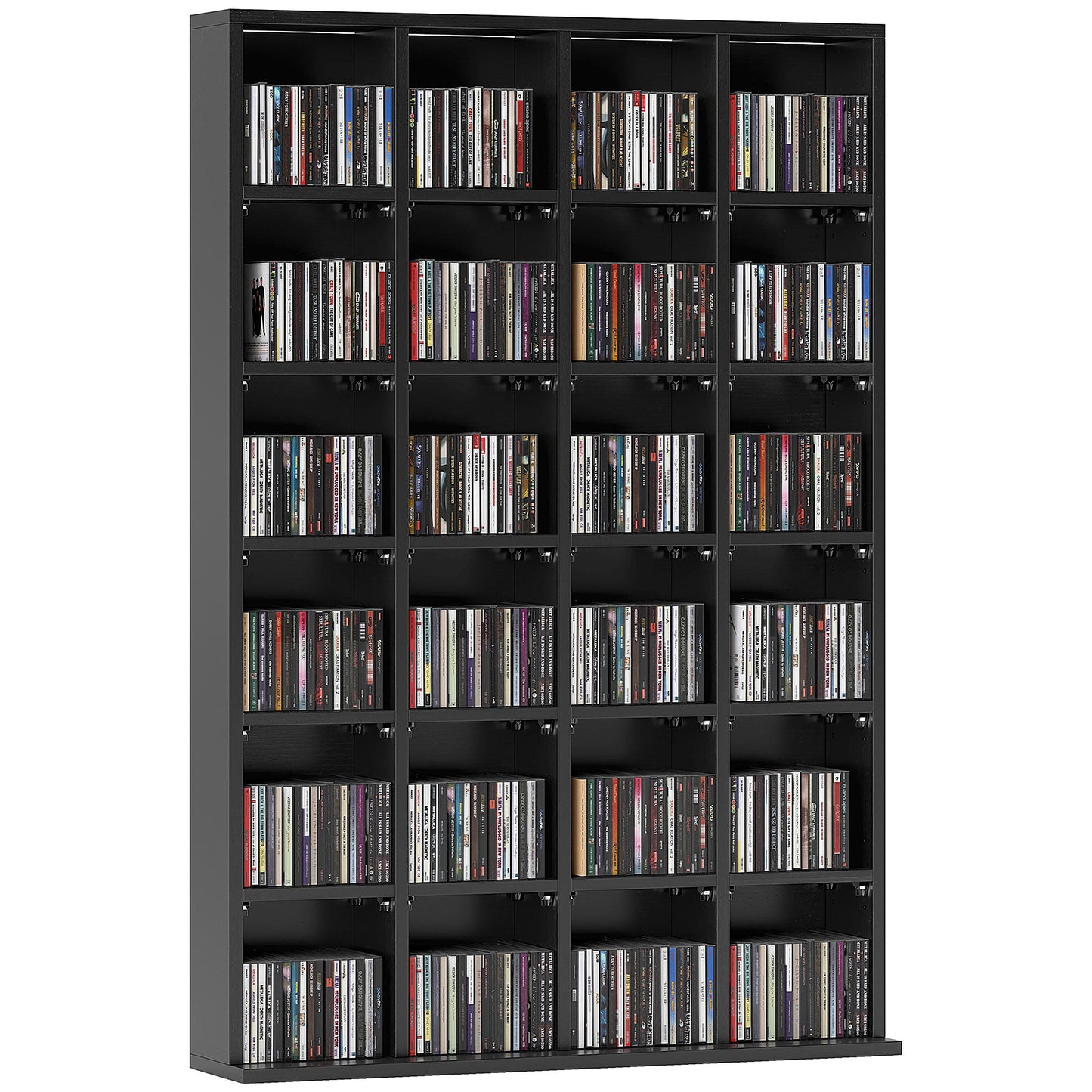 HOMCOM DVD CD Media Storage Rack, Video Display Unit, 89 x 130.5 cm, Black