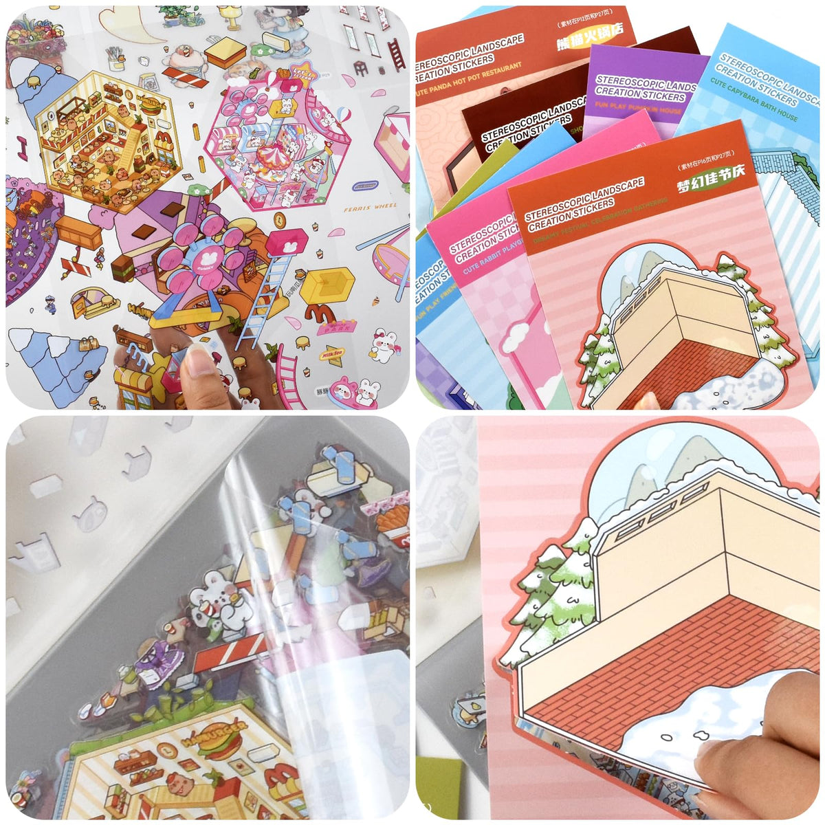 Aifong 20 Sets DIY 3D Sticker Scene Book – Create Your Own 3D House Scenes