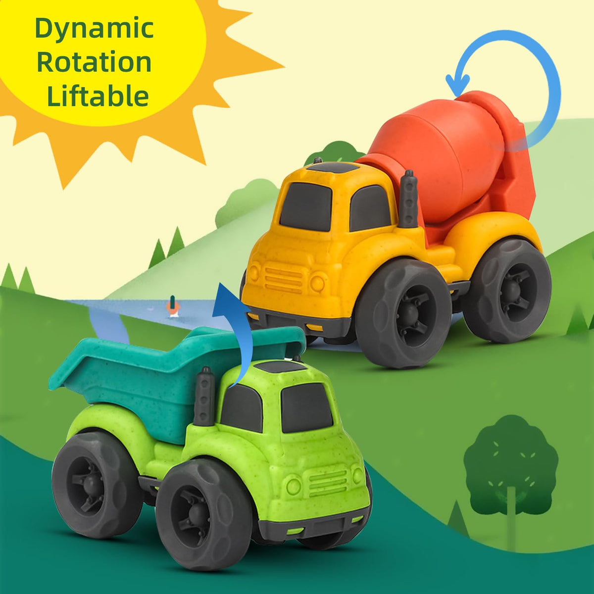 Aigitoy Toddler Truck Set — BPA-Free, Recycled Plastic, 1-3 Years, Dishwasher Safe