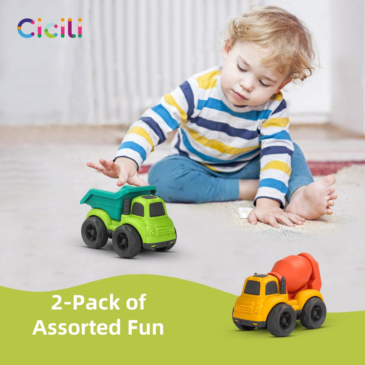 Aigitoy Toddler Truck Set — BPA-Free, Recycled Plastic, 1-3 Years, Dishwasher Safe