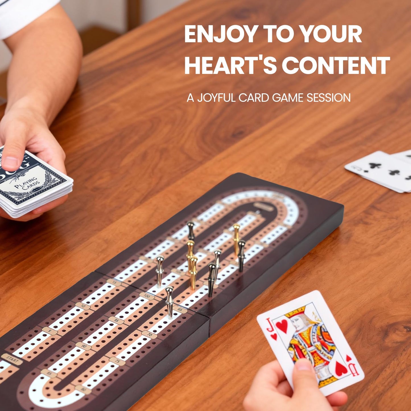 Aigomc Cribbage Board Game Set – 3-Track Foldable Travel Board with Magnetic Lock & Built-in Storage