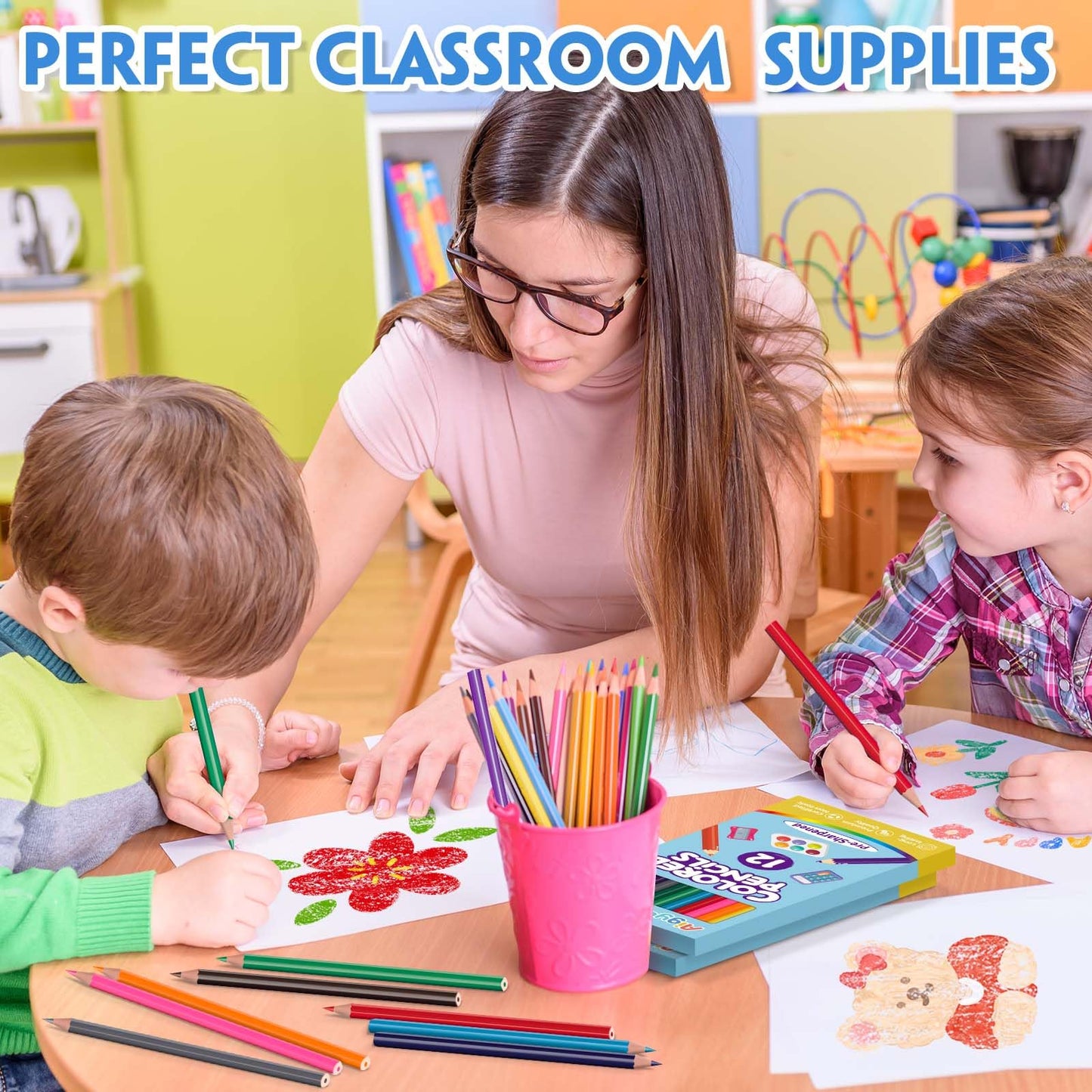 Aigybobo 432-Count Colored Pencils Bulk - 36 Packs, Pre-Sharpened, Non-Toxic Classroom Supplies