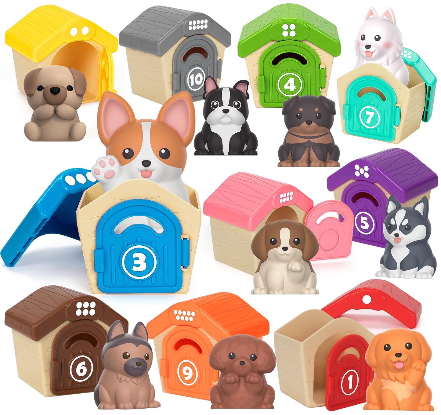 Aigybobo Learning Toys for Toddlers — Puppy Finger Puppets, Montessori Counting & Sorting (12–18 Months)