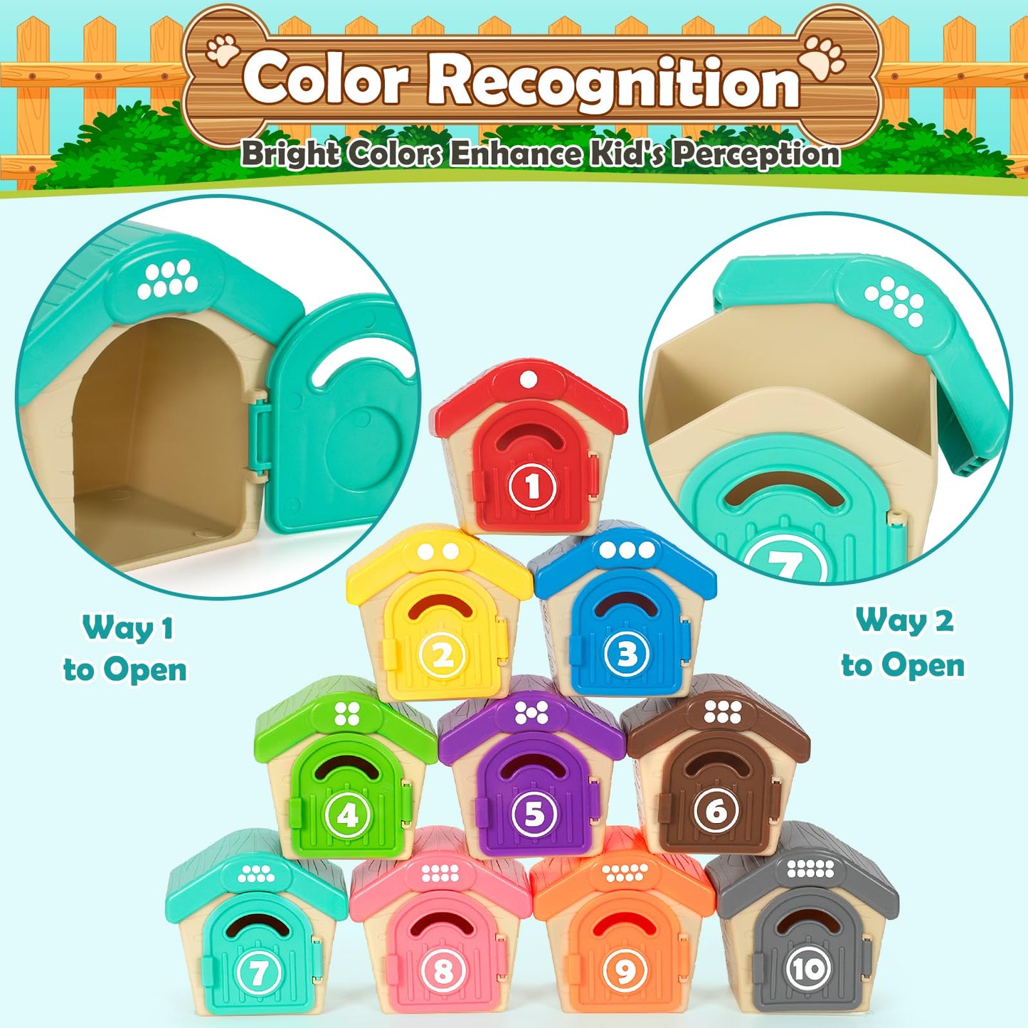 Aigybobo Learning Toys for Toddlers — Puppy Finger Puppets, Montessori Counting & Sorting (12–18 Months)