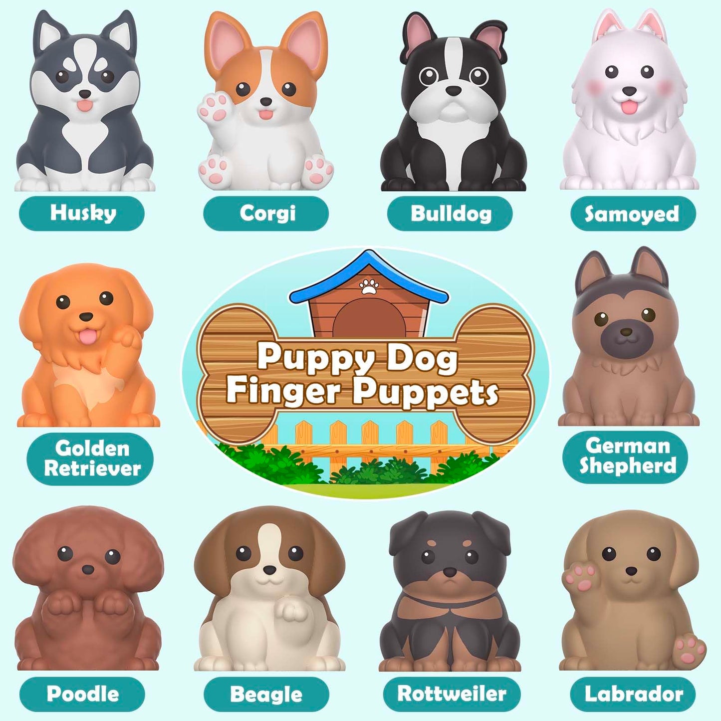 Aigybobo 20-Piece Puppy Learning Toy Set – Counting & Sorting for Toddlers (12-18 Months)