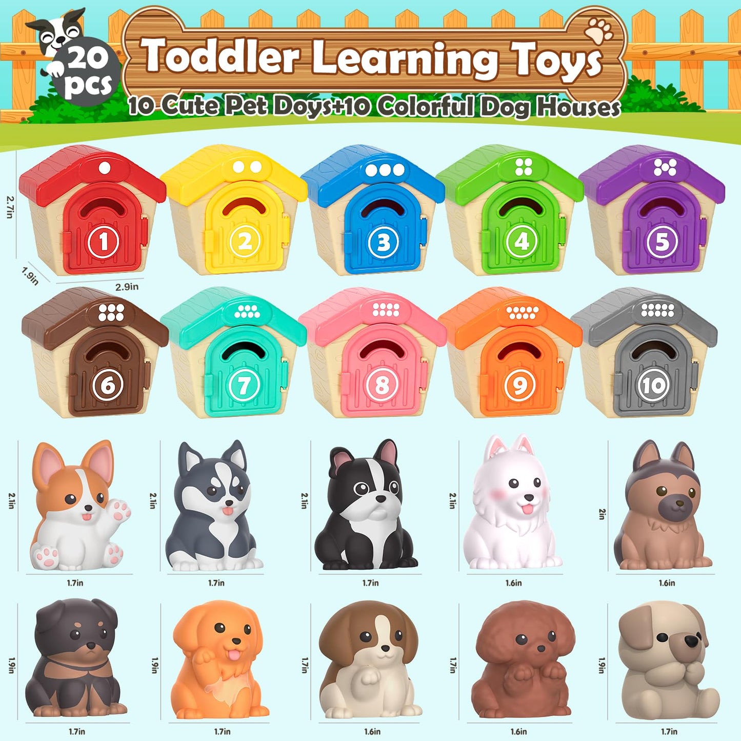 Aigybobo Learning Toys for Toddlers — Puppy Finger Puppets, Montessori Counting & Sorting (12–18 Months)
