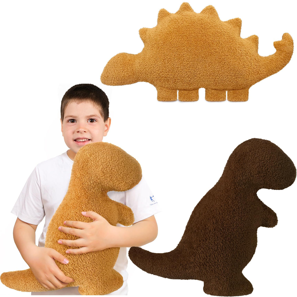 Aiideals Dino Nugget Pillow – Chocolate Dino Plush, Large 3-Pack | Funny Birthday Gifts