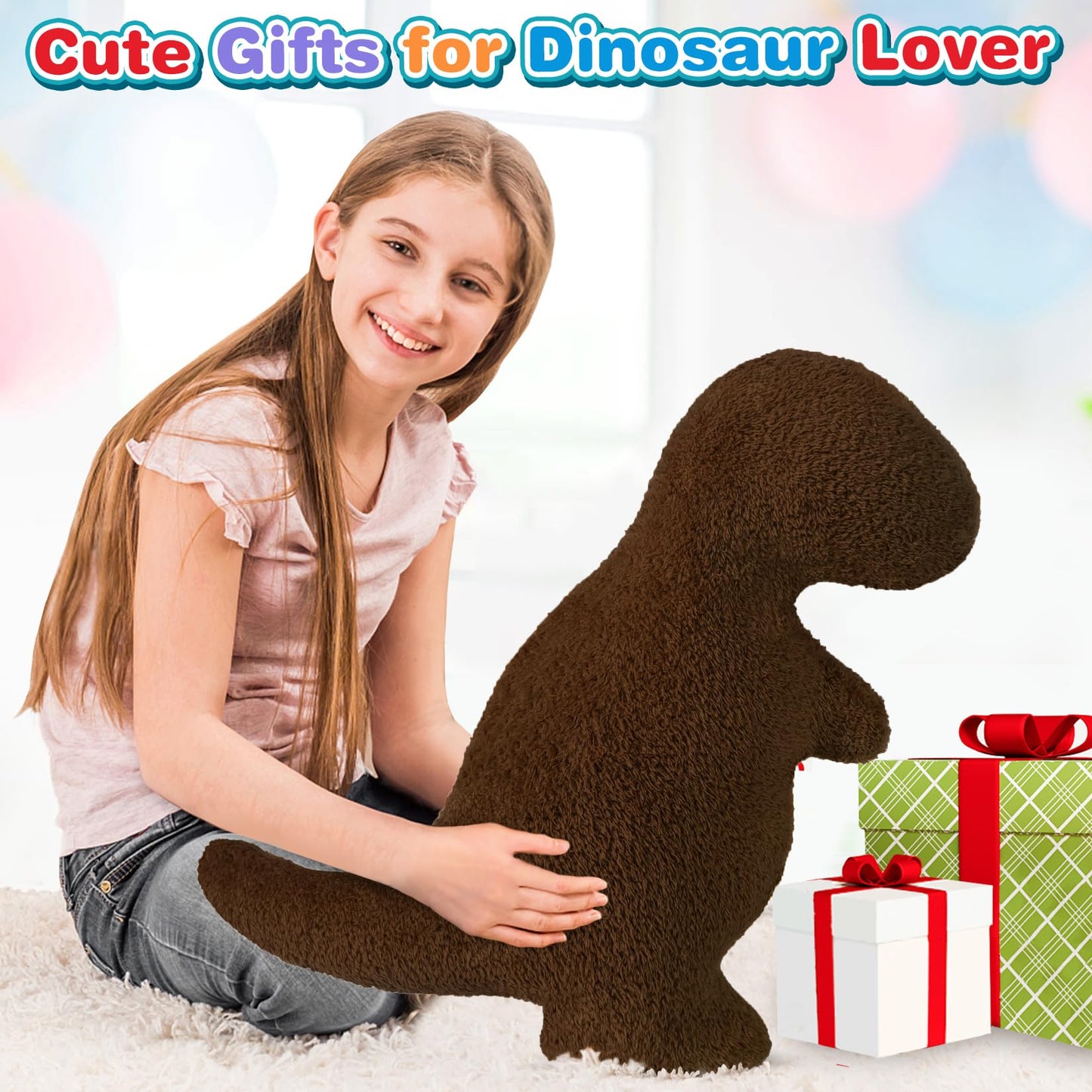 Aiideals Dino Nugget Pillow – Chocolate Dino Plush, Large 3-Pack | Funny Birthday Gifts