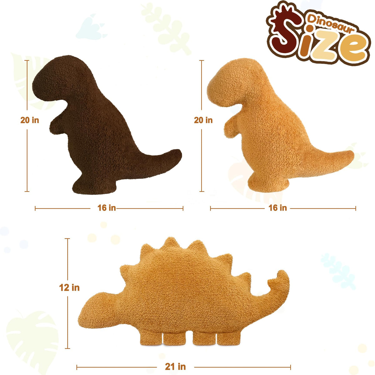 Aiideals Dino Nugget Pillow – Chocolate Dino Plush, Large 3-Pack | Funny Birthday Gifts