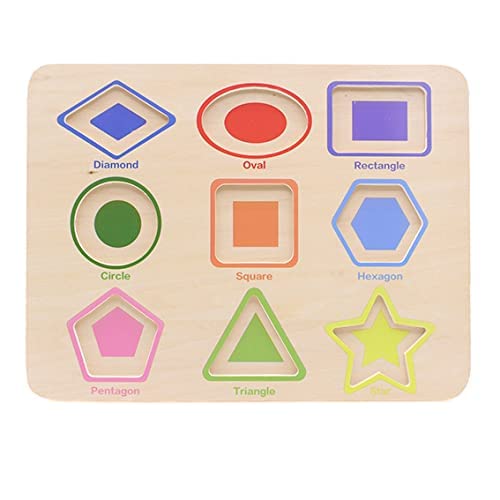AILE Toddler Wooden Shape Peg Puzzle – Preschool Learning Board for Shapes & Colors