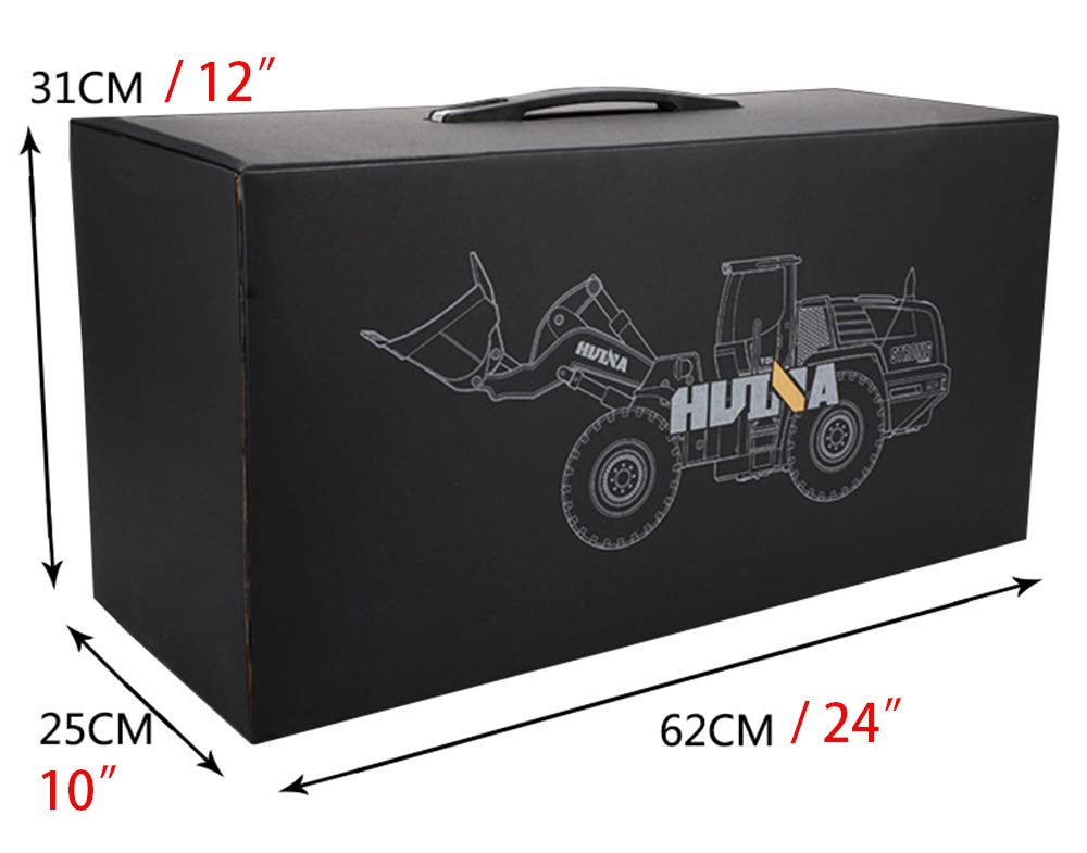 Ailejia 1/14 RC Wheel Loader – 2.4GHz Front Loader, 10-Channel Metal Bulldozer Toy