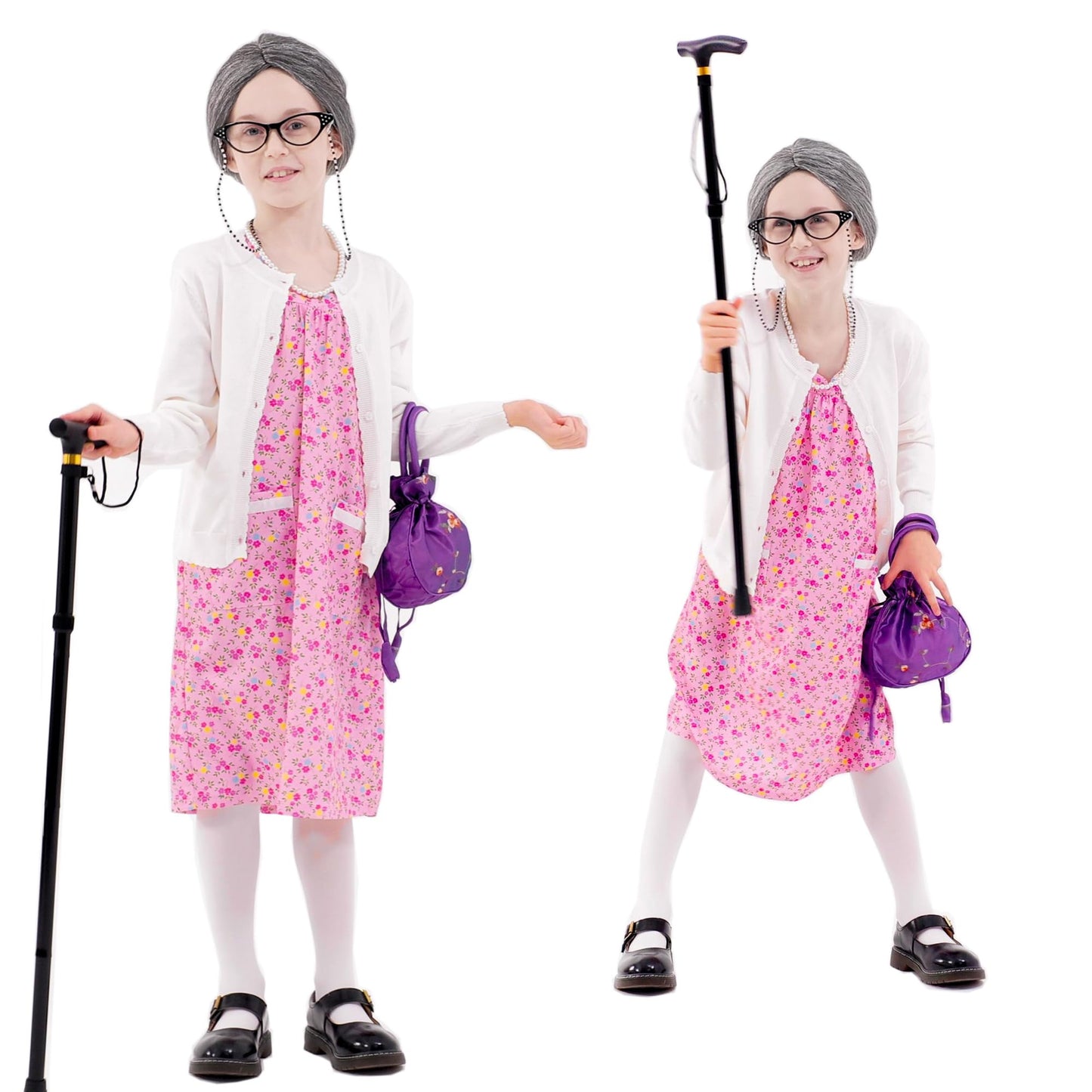 Aimeiar Kids 100 Days of School Costume – Old Lady Granny Set