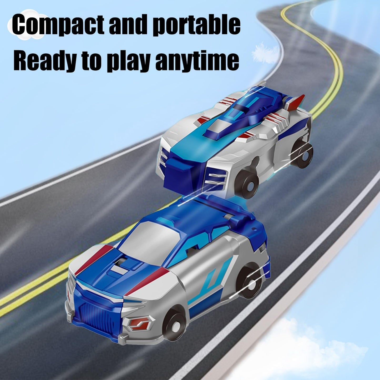 Aimery Collision Transforming Dinosaur Car Toy – 2-in-1 Magnetic Cars Convert into Dragon Dino Robot for Kids