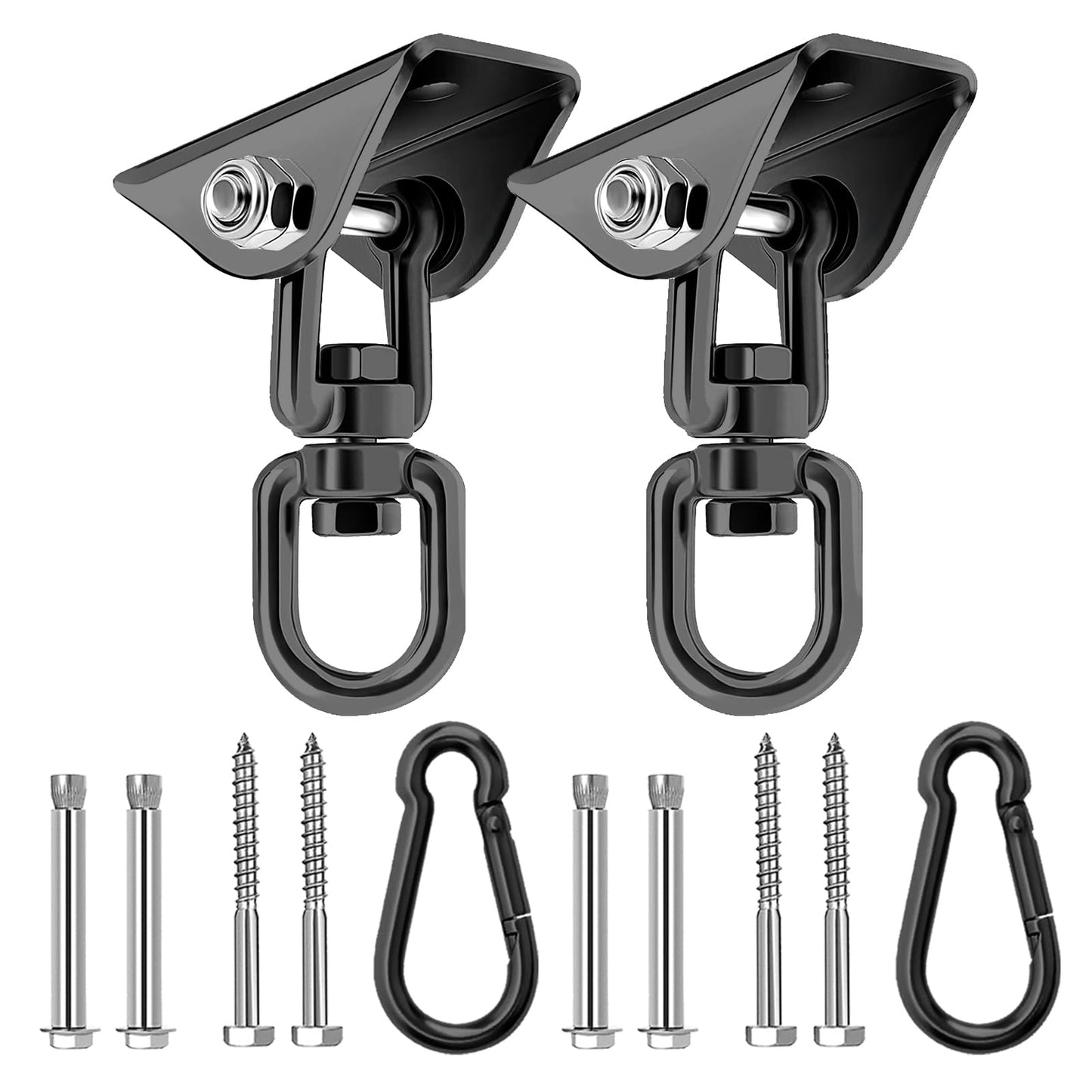 AINIKEY Heavy Duty Hammock Hanging Kit – 1200 lb, 360° Rotating Hooks, Pack of 2