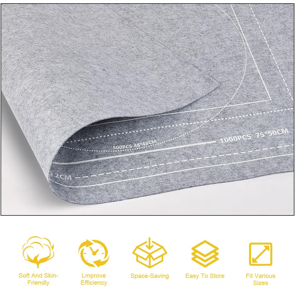 Ainiv Jigsaw Puzzle Mat Roll Up – 1500 Pieces, 46 x 26 in Gray Felt Puzzle Saver with Travel Bag