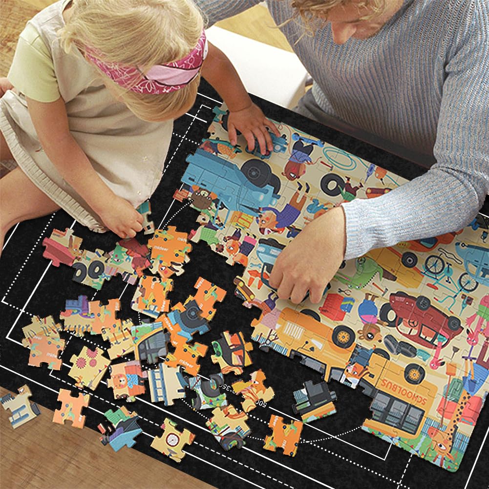 Ainiv Jigsaw Puzzle Mat Roll Up – 1500 Pieces, 46x26 in, Portable Felt Puzzle Saver