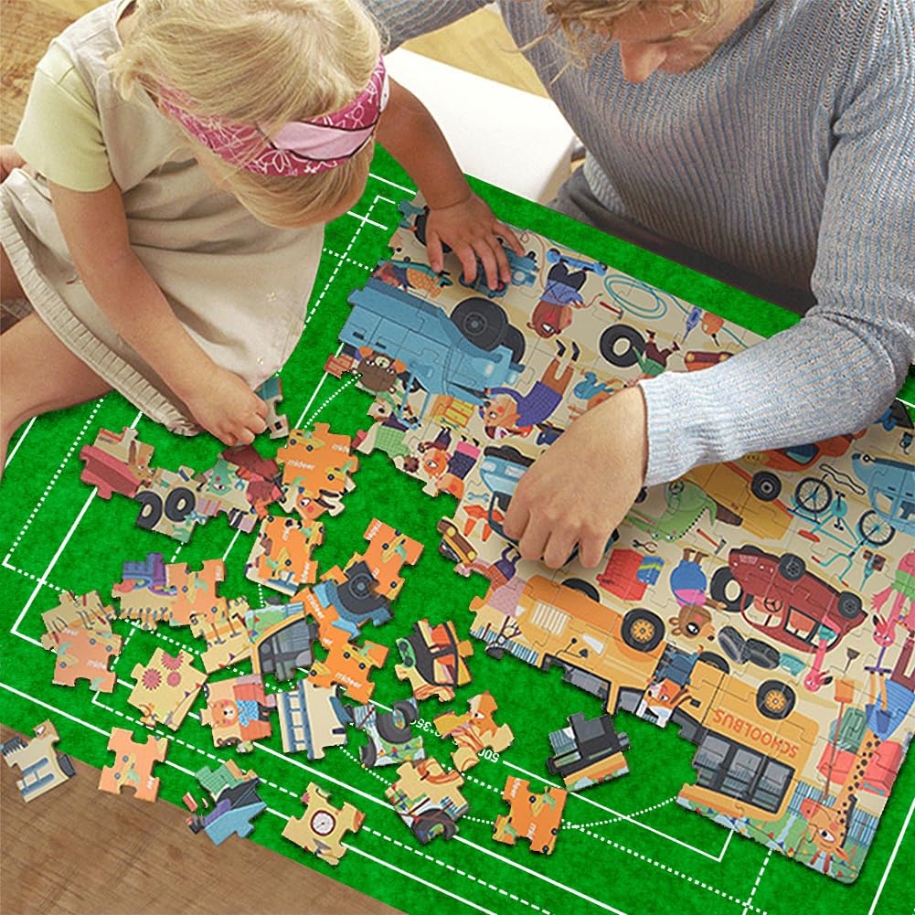Ainiv Jigsaw Puzzle Mat Roll Up 1500 Pieces | 46 x 26in Portable Felt Puzzle Saver with Travel Storage Bag