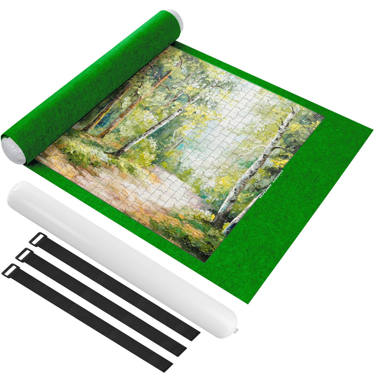 Ainiv Jigsaw Puzzle Mat Roll Up 1500 Pieces | 46 x 26in Portable Felt Puzzle Saver with Travel Storage Bag