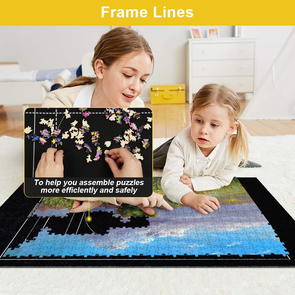 Ainiv Jigsaw Puzzle Mat Roll Up – 1500 Pieces, 46x26 in, Portable Felt Puzzle Saver