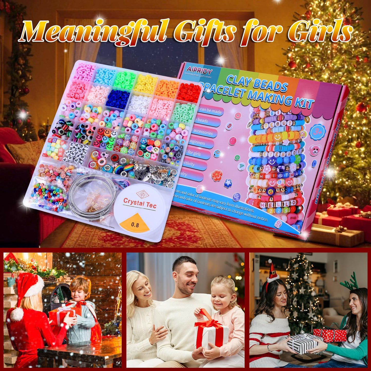 AIPRIDY 3600 Pcs Girls Bracelet Kit – Unicorn & Mermaid Jewelry DIY Craft for Ages 4-12