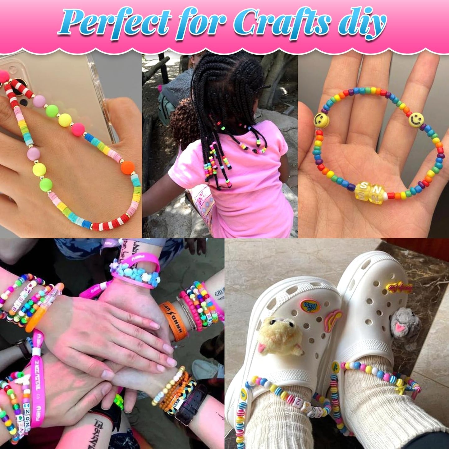 AIPRIDY 3600 Pcs Girls Bracelet Kit – Unicorn & Mermaid Jewelry DIY Craft for Ages 4-12