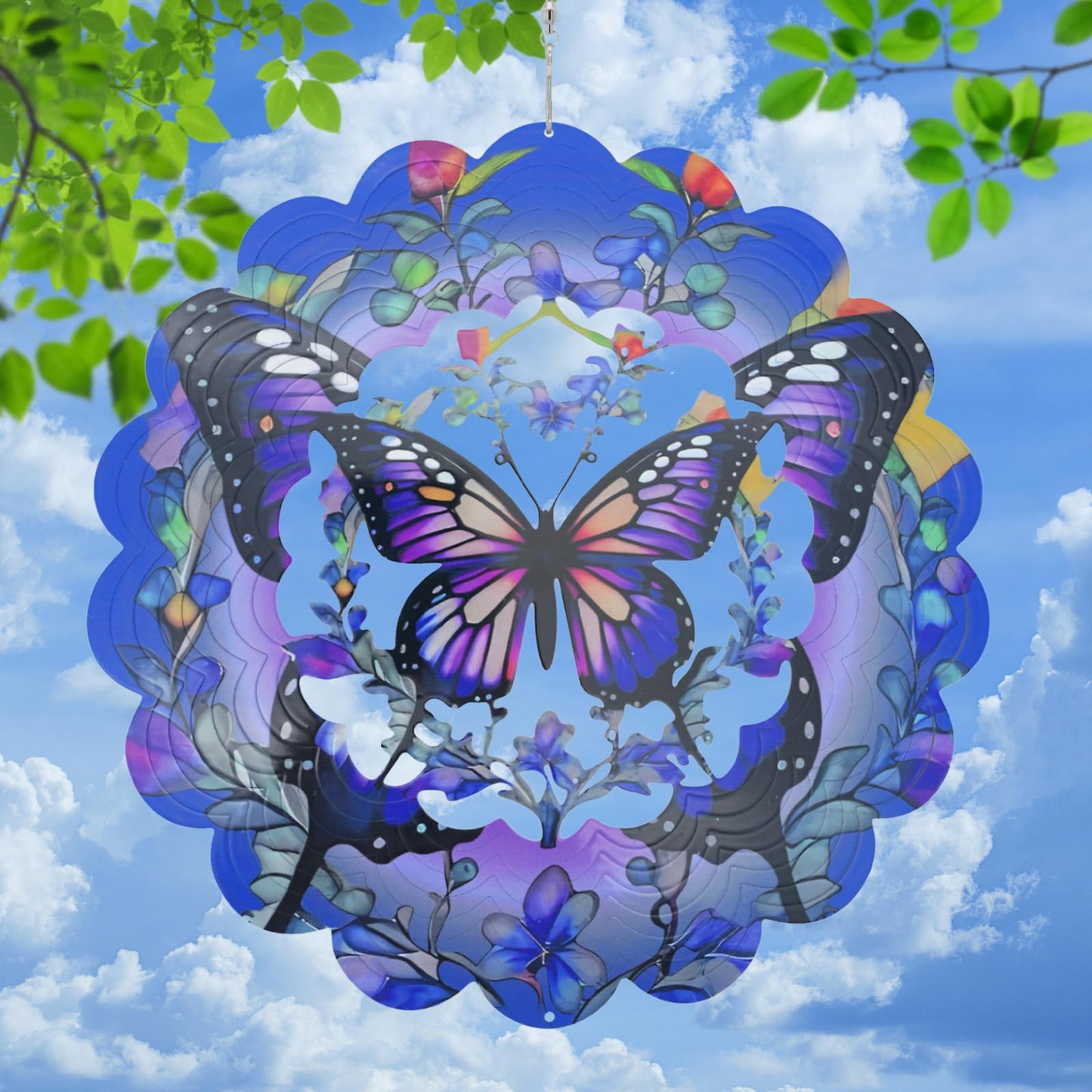 AiQDBAA Wind Spinners Outdoor Butterfly — 12 Inch 3D Hanging Garden Decor for Patio, Yard