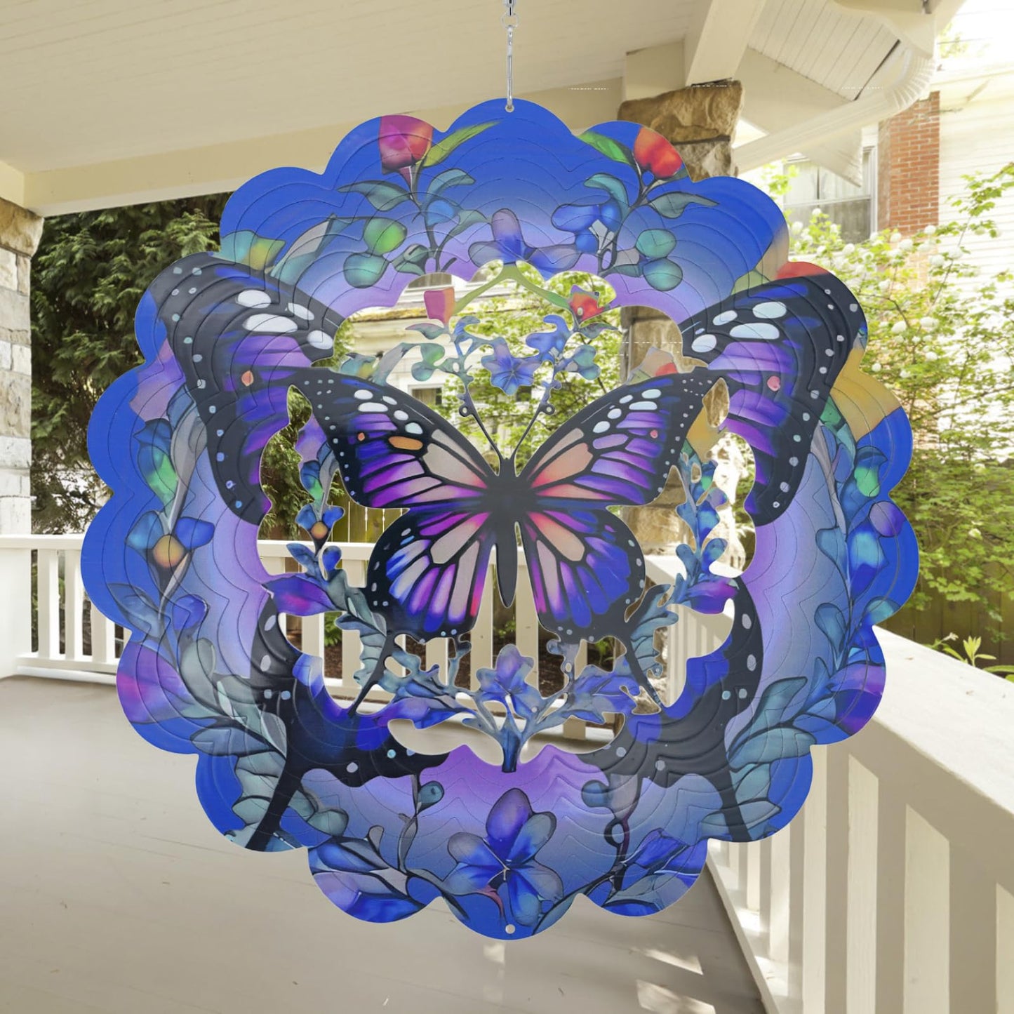 AiQDBAA Wind Spinners Outdoor Butterfly — 12 Inch 3D Hanging Garden Decor for Patio, Yard