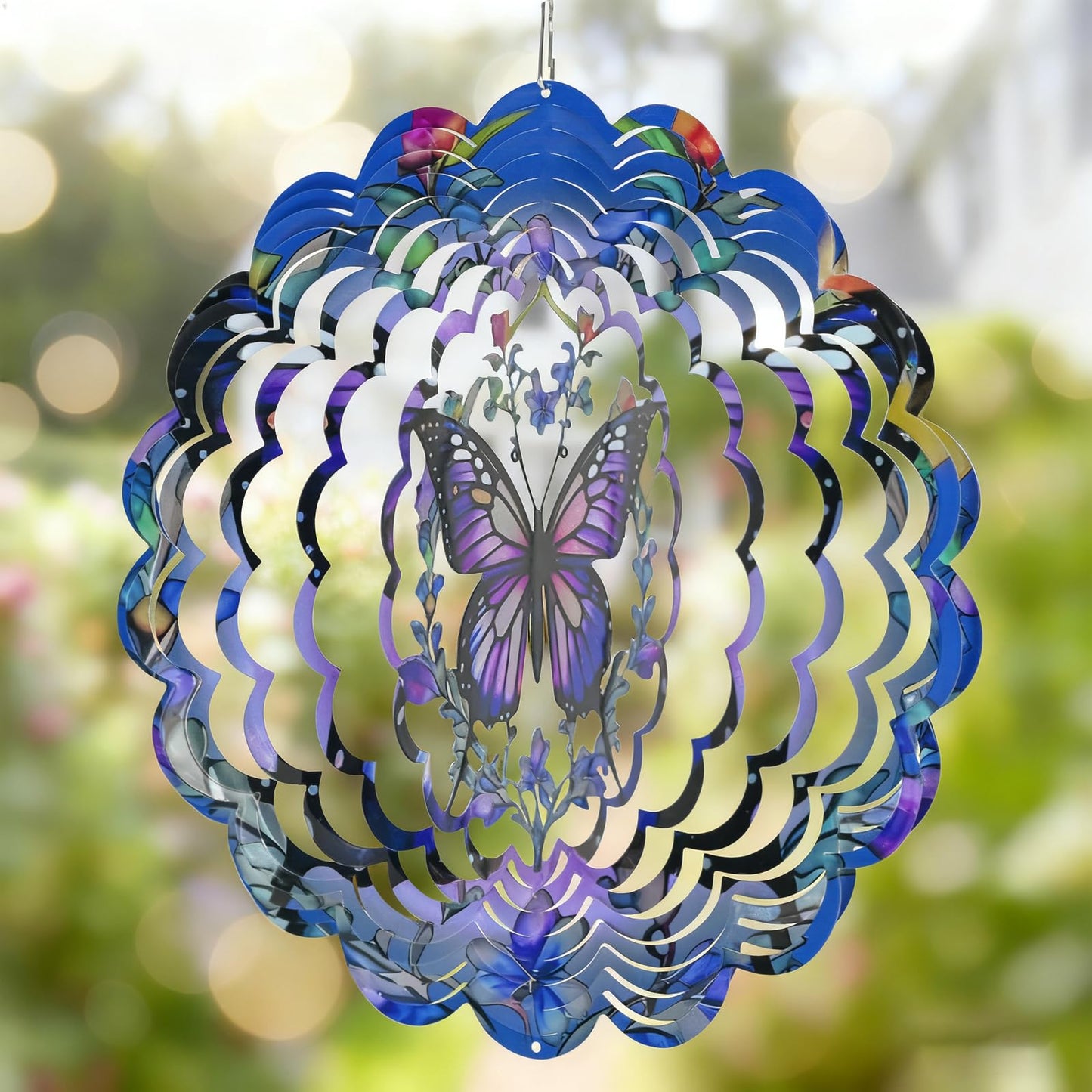 AiQDBAA Wind Spinners Outdoor Butterfly — 12 Inch 3D Hanging Garden Decor for Patio, Yard