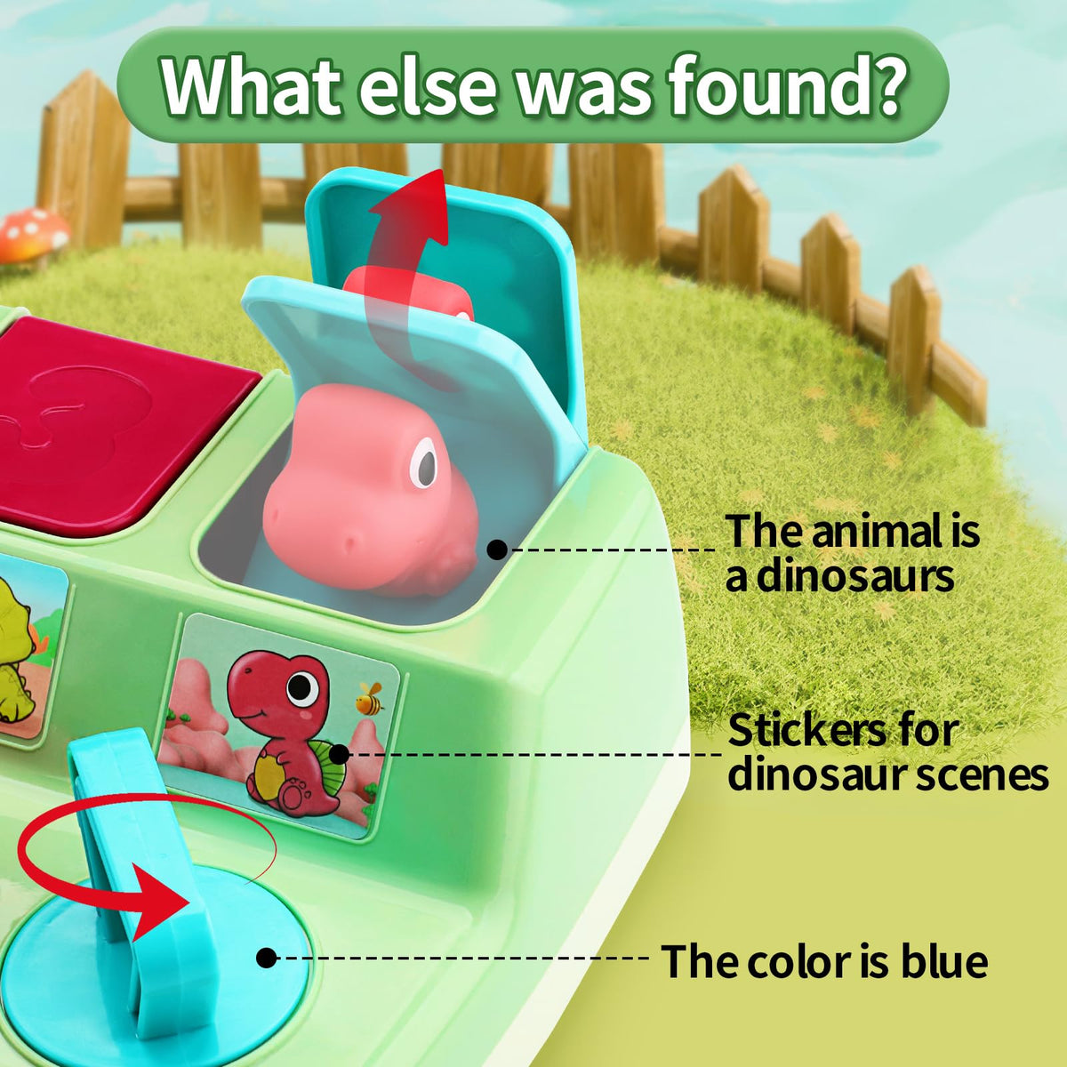 Aiqi Pop Up Animals Toy: Dinosaur Cause & Effect for Toddlers 9-18 Months