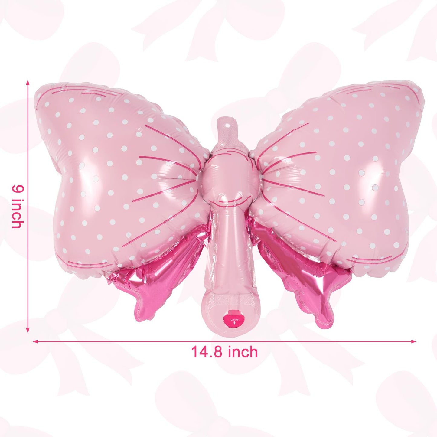 AIQINHU Bow Pink Number 4 Balloon Set – 40 Inch Foil Balloons with Bow for Birthday Parties