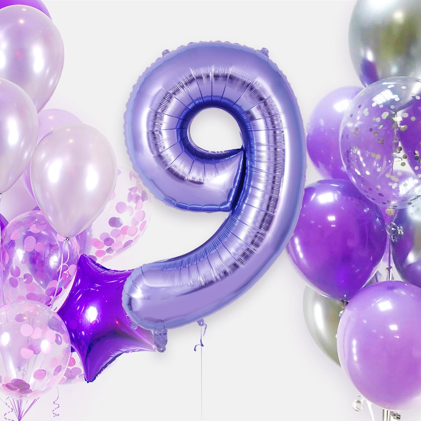 AIQINHU Purple 40-Inch Number 9 Balloon – Giant Foil Mylar for 9th Birthday