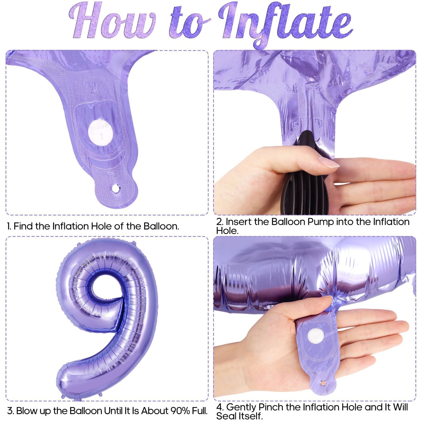 AIQINHU Purple 40-Inch Number 9 Balloon – Giant Foil Mylar for 9th Birthday