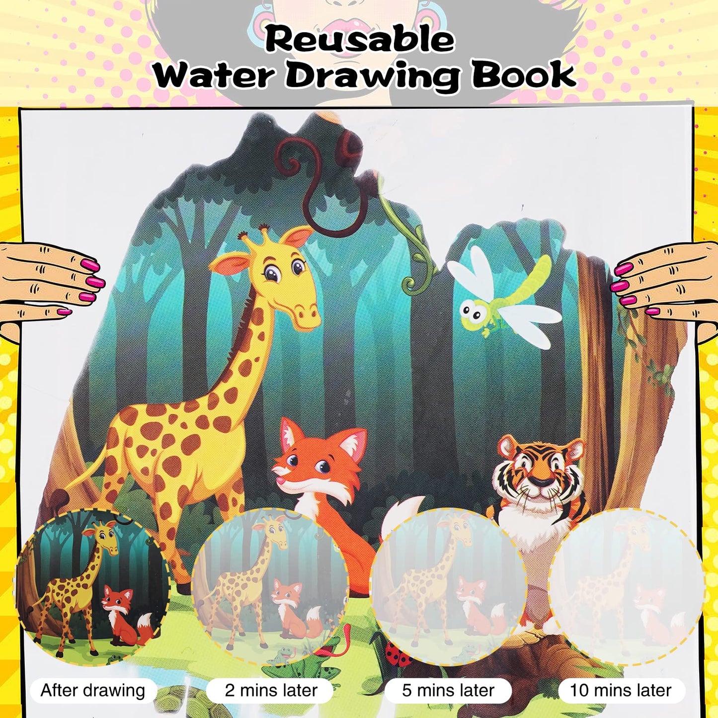 Air Blow Water Doodle Books for Toddlers – 3-Pack, Reusable & Mess-Free