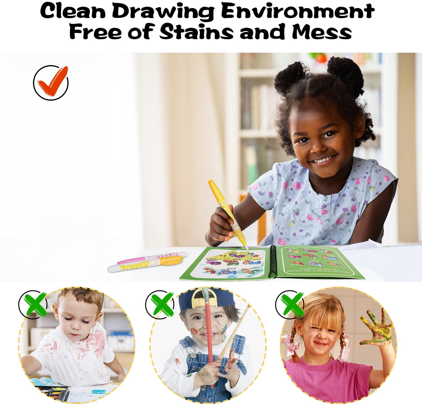 Air Blow Water Doodle Books for Toddlers – 3-Pack, Reusable & Mess-Free
