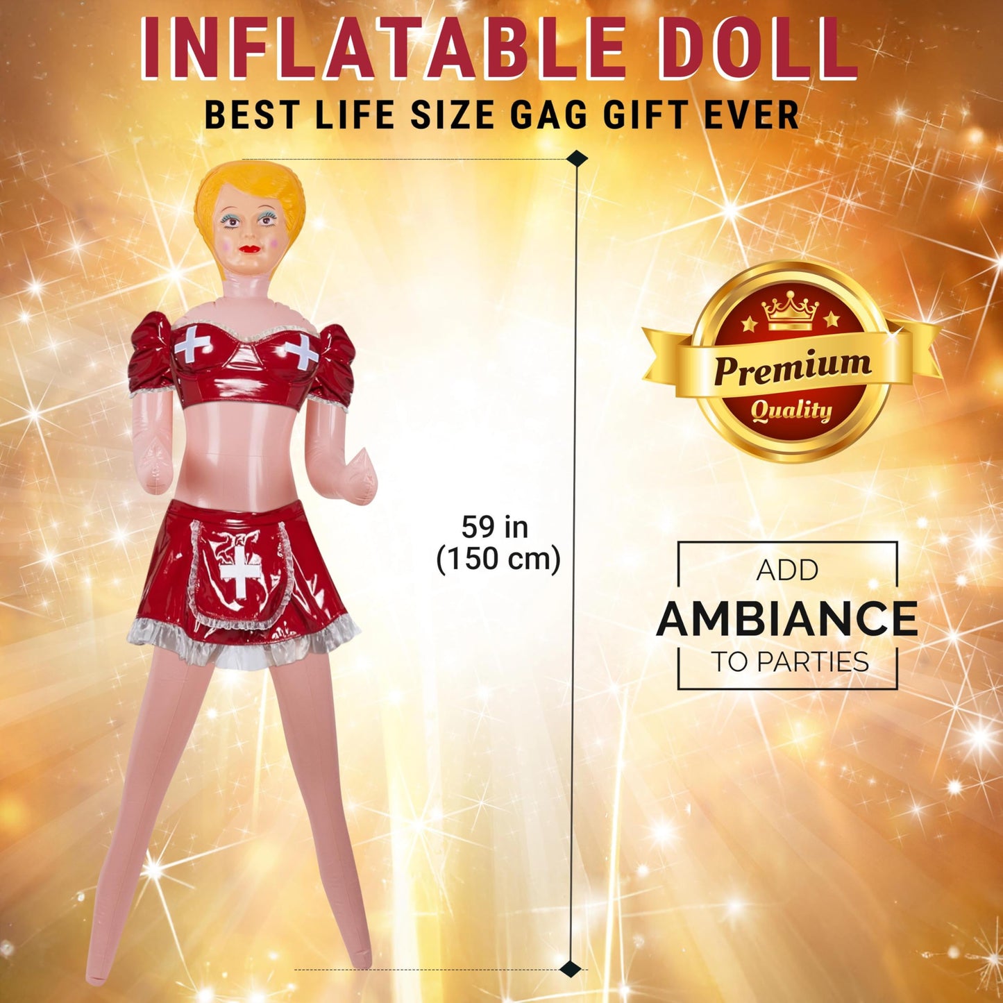 AIR GAG Decorative Inflatable – 59-Inch Party Doll for Gags, Decor & Events