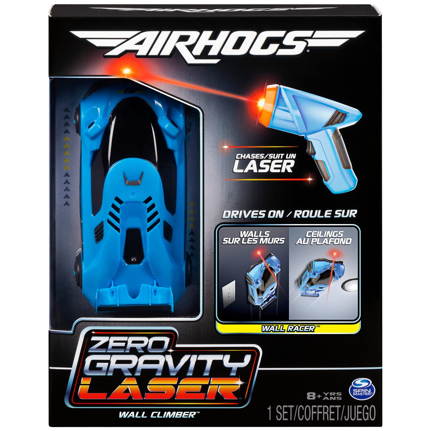 Air Hogs Zero Gravity Light Wall Racer – USB Rechargeable Wall-Climbing Race Car