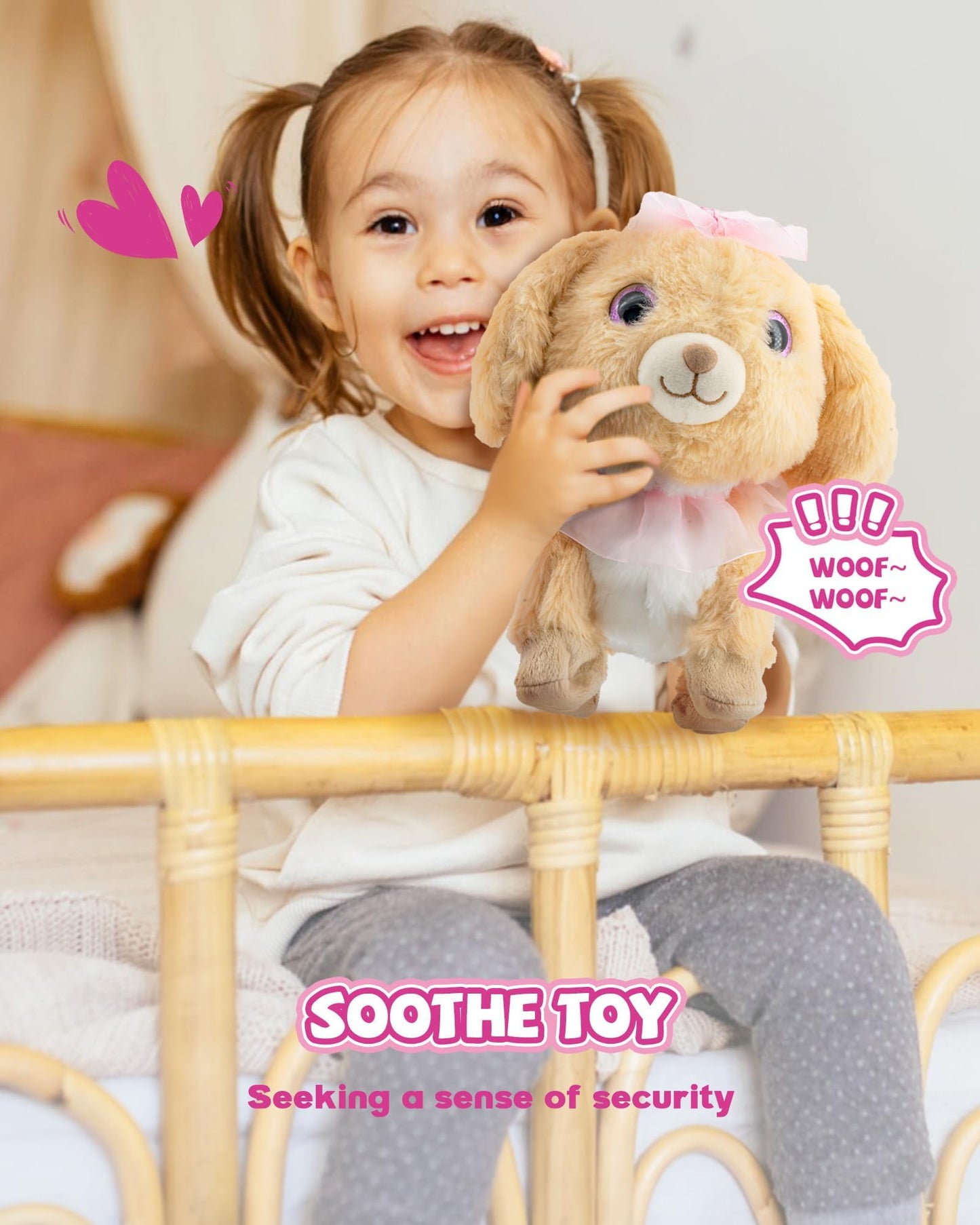 Airbition Plush Toy Dog for Girls — Interactive Puppy for 2–5 Year Olds with Doctor Play, Walking, Barking & Remote Control (11 Accessories)
