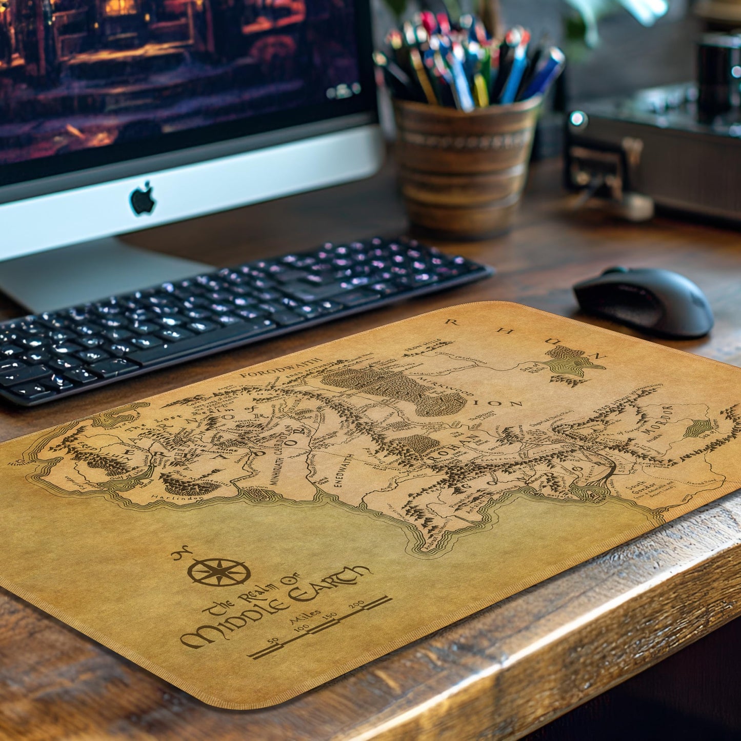AIRCBC MTG Playmat 24x14 in – Non-Slip Rubber Backing, Card Game Duel Mat + Free Storage Bag