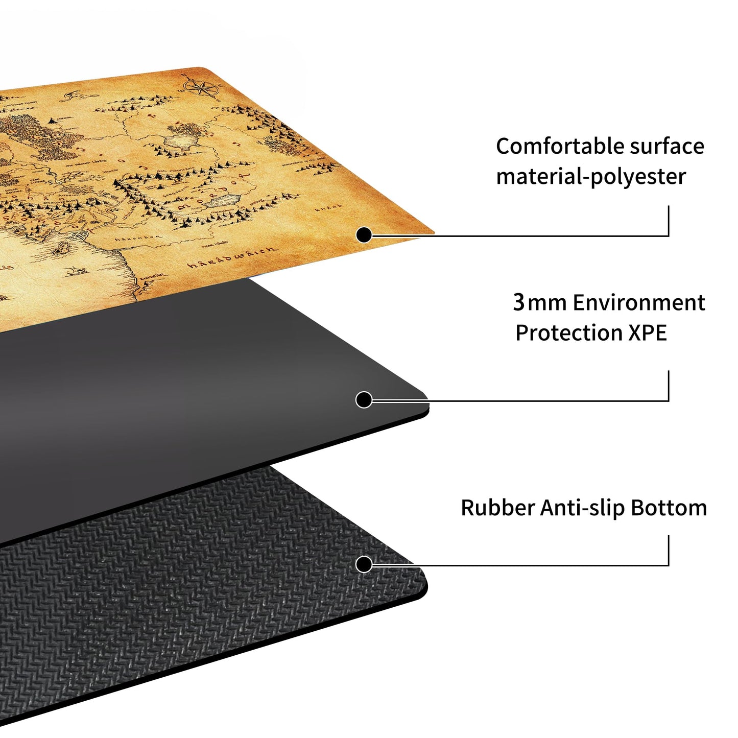 AIRCBC MTG Playmat 24x14 in — Non-Slip Rubber Backing + Free Storage Bag