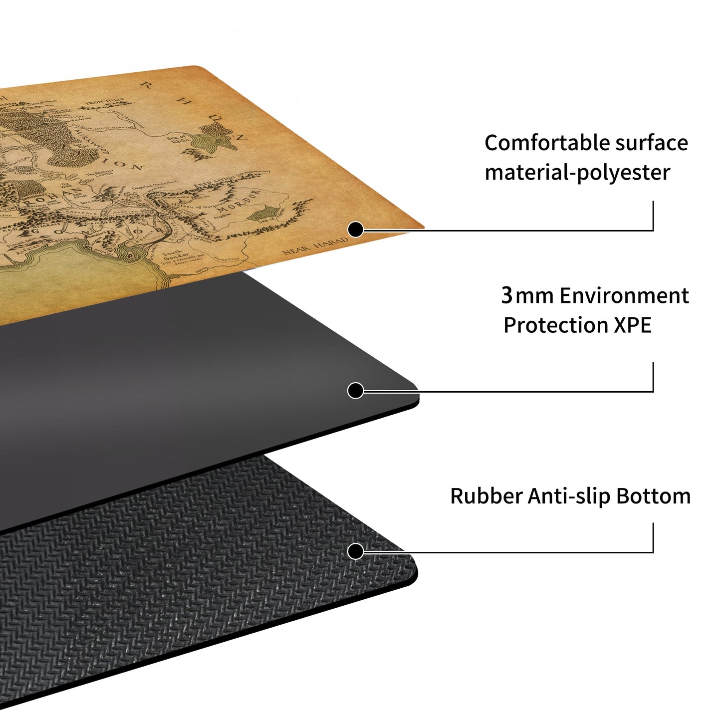 AIRCBC MTG Playmat 24x14 in – Non-Slip Rubber Backing, Card Game Duel Mat + Free Storage Bag