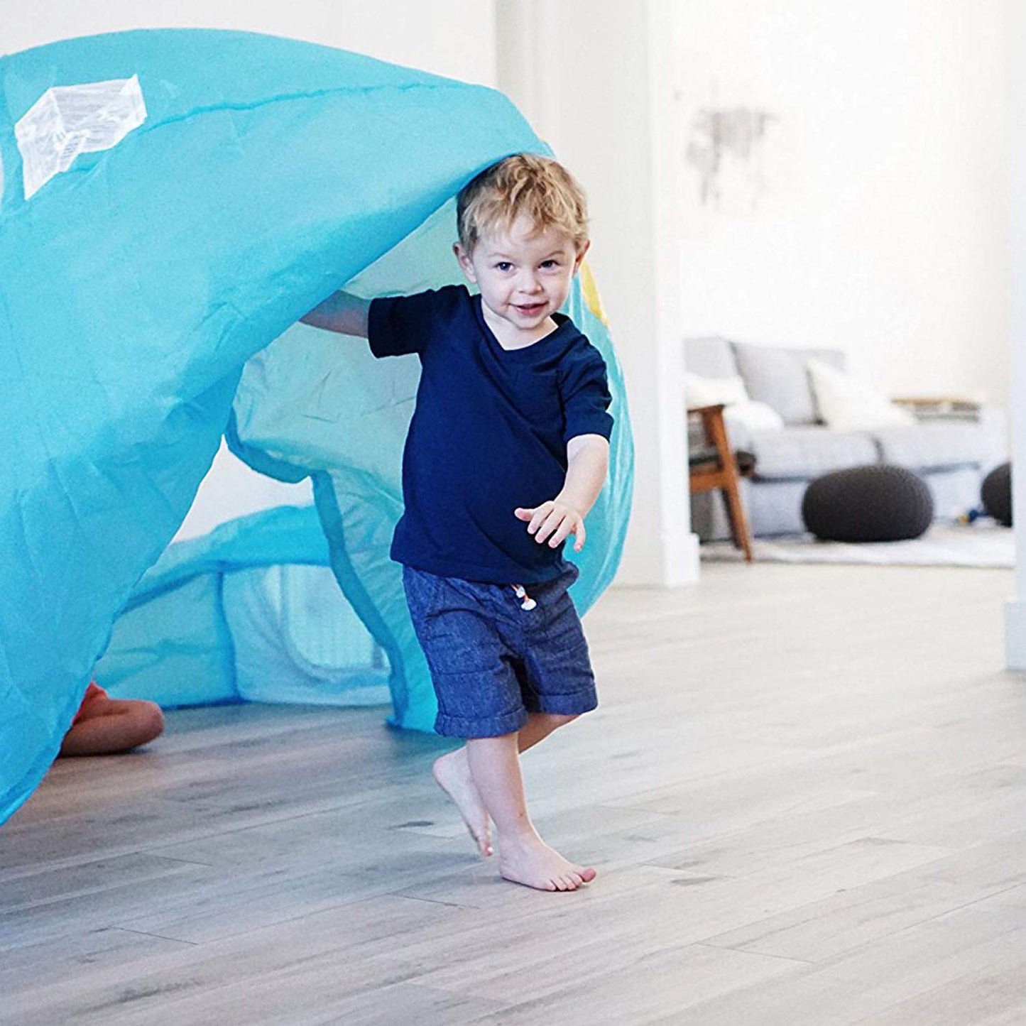 Air Fort: The Original Patented Inflatable Fort for Kids – 30-Second Setup (Beach Ball Blue)