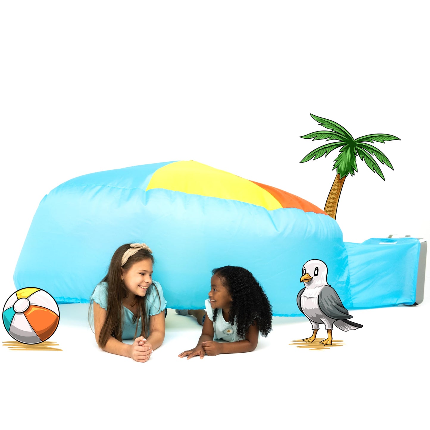 Air Fort: The Original Patented Inflatable Fort for Kids – 30-Second Setup (Beach Ball Blue)