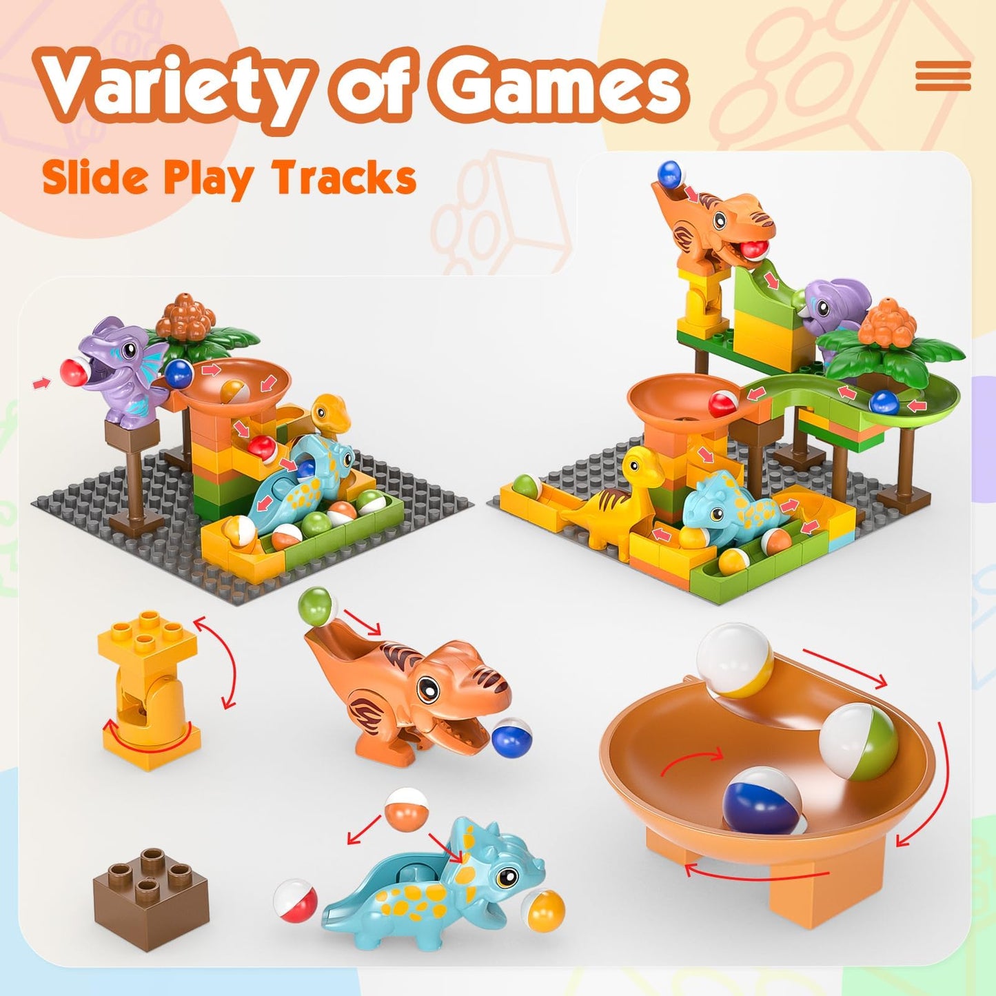 Airkid Marble Runs for Kids 4-8 — Dinosaur Building Blocks & STEM Toy