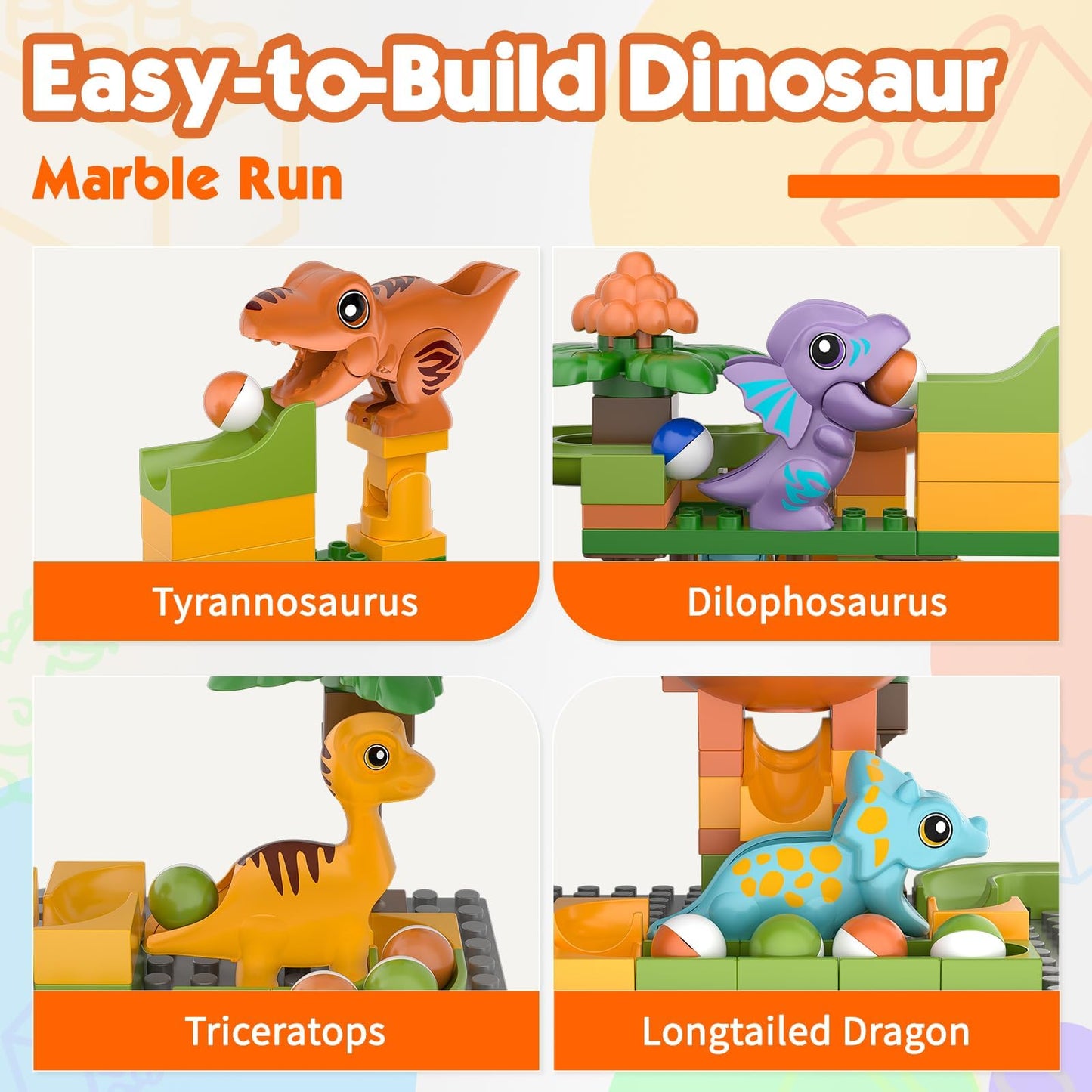 Airkid Marble Runs for Kids 4-8 — Dinosaur Building Blocks & STEM Toy