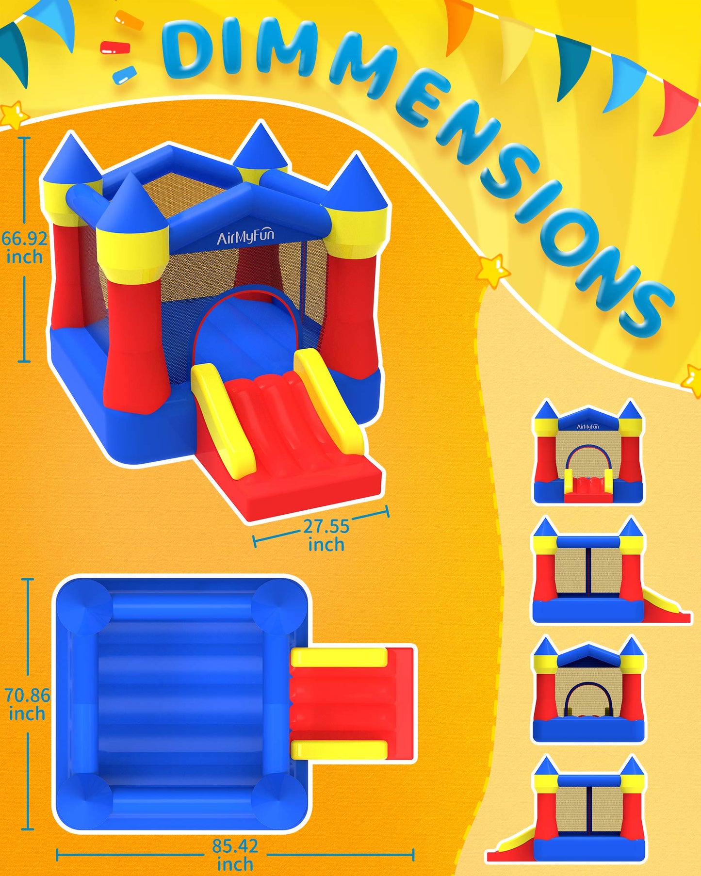 AirMyFun Toddler Bounce House with Slide & Blower – Indoor/Outdoor 82011A