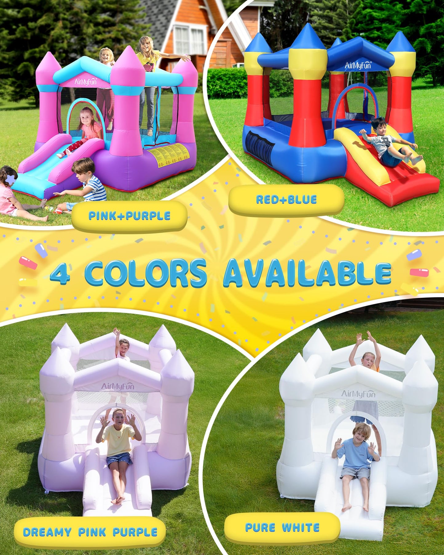 AirMyFun Toddler Bounce House with Slide & Blower – Indoor/Outdoor 82011A