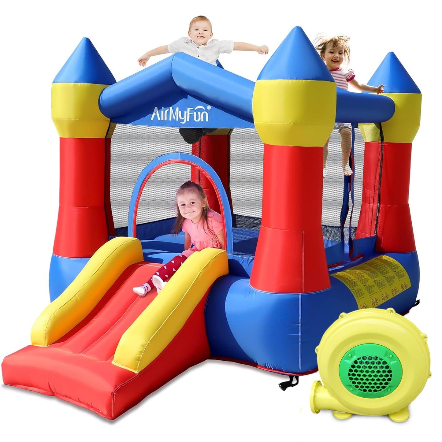 AirMyFun Toddler Bounce House with Slide & Blower – Indoor/Outdoor 82011A